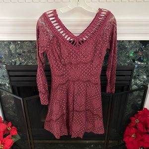Altar'd State Crochet Long Sleeve Dress